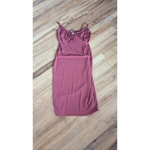 Livi by‎ Olivia Rae Bodycon Dress Ribbed Sleeveless Casual Mauve Medium